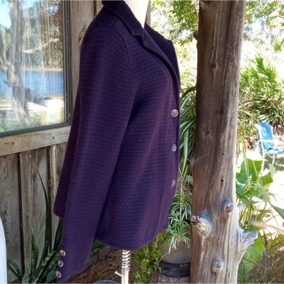 Talbot's purple merino wool sweater blazer - Picture 2 of 9